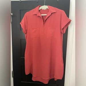 Space 46 burnt orange shirt dress